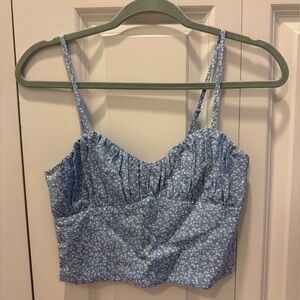 Princesses Polly Tank Top Size 4 Blue Floral Print